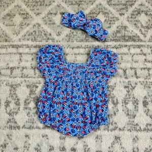 Diseny mini mouse bubble romper with bow hair band